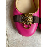 Lilly Pulitzer  Hot Pink Lion Head Knock Knock Ballet Flats 7.5 Preppy Statement Photo 3