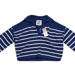 Kerri Rosenthal Striped Heart Sweater Womens Small Preppy Nautical Long Sleeve Blue Photo 0