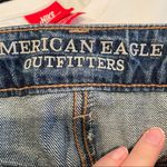 American Eagle  Boy Crop Distressed Boyfriend Jeans Womens 2 Blue Baggy Casual Photo 1