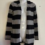Striped hooded cardigan Black Photo 0