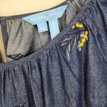 Draper James  Embroidered Chambray Swing Top in Dark Wash Photo 4