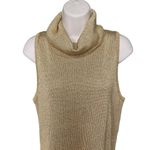 Vintage Womens Cowl Neck Sweater Gold Sparkle Turtleneck Sleeveless Size XL u Photo 1