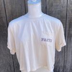 Woman’s (juniors) Love Peace & Lazy Days FAITH Crop Top Sz L Spiritual Wear Purple Size L Photo 0