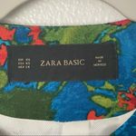 ZARA Basic Zip Up Long Sleeve Green/Blue/Red Floral Lined Jacket Size XS Photo 1