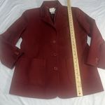 Façonnable Women’s Faconnable 100% Wool Maroon Coat Sz M Medium W Flaws Photo 9