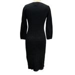 Ralph Lauren Lauren Cable Knit Sweater Dress S Black 3/4 Stretch Preppy Classic Photo 4
