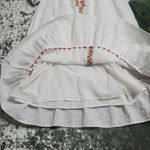 Madewell  Embroidered Linen Blend Raglan Ruffle Mini Dress Photo 2