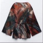 ZARA  Pleated Orange Kimono Top(Size Medium) Photo 2