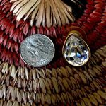 Trifari  Vintage Gold Crystal Tear Drop Earrings Photo 10