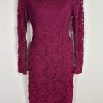 Jump  APPAREL By Wendye Caitin Laced Sequins Wine Dress‎ MEDIUM Photo 0