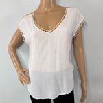 Maurice's Boho Rayon Embroidered Crochet Blouse Size M Photo 1