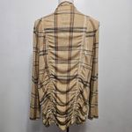 Cato Tan & Black Plaid Brushed Knit Waterfall Cardigan Size Medium Photo 3