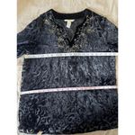 French Laundry Womens Top Blouse Size Medium Black Velvet Victorian Dark Gothic Photo 8