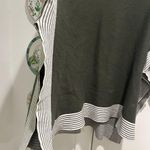 LIE IN OLIVE FIELDS STRIPED OVERSIZE KNIT CAPE SWEATER White Size L Photo 2