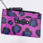 Vera Bradley  Purple Leopard Spot Wallet Slim Coin Purse Keychain Faux Leather Photo 1