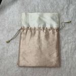 ⭐️ Beige & Cream Oriental Style Drawstring Bag Pouch Tan Photo 2