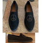 Lucky Brand Redmy Black Gold Brass Studded Peace Sign Embellishments Loafers Flats $89.90 NWOB Wmn 11 ; EUR 43 Photo 9