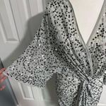 ASOS  Silver Sequin Kimono Dress Size 4 Photo 2