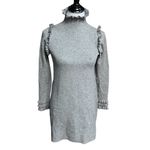 ZARA Knit Ruffle Sweater Mini Dress Gray Size Medium Photo 1