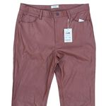 Kensie New  jeans Vegan Leather/Faux Leather Pants crop ankle Redwood Photo 2