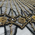 Vintage style beaded collar / necklace / cape fancy accessory formal wear large Gold Photo 2