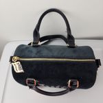 Juicy Couture Bag Obsession Satchel Black Velour Velvet Rhinestone Purse Handbag Photo 3