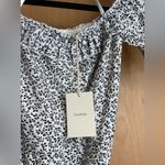 Tularosa Off-Shoulder Black and White Ciao Mini Dress Size-Small Photo 4