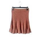 Free People  Brown Solid Gold Ribbed‎ Knit Skirt Photo 3