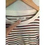 Madewell Long Sleeve Rainbow Stripe Top Tee Embroidered Boyfriend Fit Boxy Fall Photo 4