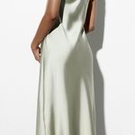 ZARA midi dress satin sleeveless tube olive green wedding party summer Photo 7