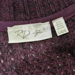 RD Style Stitch Fix  Chunky Knit Open Cardigan Sweater Pockets Burgundy Size L Photo 3
