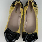 Miu Miu Studded Patent Leather Bow Ballet Flats Photo 0