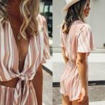 Show Me Your Mumu ππ Pink & White Striped Romper Photo 6