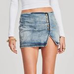 Retrofete Willa Low Rise Skirt in Light Rip Tide Blue Denim Size Small NWT Photo 0
