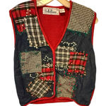 Vintage BellePoint Patchwork Sweater Vest Red Size M Photo 0