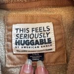 American Eagle Outfitters Tan Hoodie with Colorful Smiley Faces Photo 2