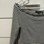 Theory  Ennalynn Everyday Off The Shoulder Stripe Tee Shirt Photo 3