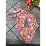 Stone Fox Swim Floral Azalea One Piece Swimsuit Retro Bloom Print Large $200 Photo 5