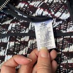 IRO Kamber Tweed Zip Sweater Jacket Sz US 6 38 Black White Crop Moto Fringe Photo 11