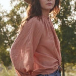 The Great . Pintuck Blouse in Peach Photo 0