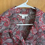 St. John Silk Ruffle Front Red Black Blouse/Top/Shirt 14 Photo 4