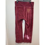 Victoria's Secret  ‎ Y2K Pink Velour Pants Fold Over Bootcut In Burgundy Size M Photo 1