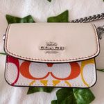 Coach Poppy Crossbody With Card Case In Rainbow Signature Canvas c4697 Photo 6