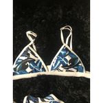 None Abstract Blue White Bikini Set Tropical Print M Photo 4