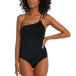 Island Goddess Lace Back One Shoulder One Piece Size 10 Black Photo 0