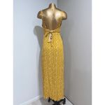 Forever 21 Women's Mustard Yellow Spotted Print Slit Maxi Dress Size S Photo 4