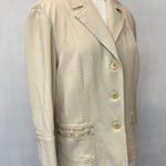 Sandra Darren Tan Beaded Blazer Jacket Size 14 Photo 1