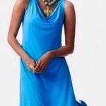 Eileen Fisher  cowl neck blue asymmetrical jersey dress Photo 0