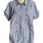 Westport  Button Down Blue & White Top Size 1X Photo 0