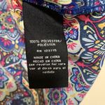 Zac & Rachel woman flowy geometric flowery top blouse size LARGE Blue Photo 4